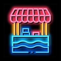 mobile food stall neon glow icon illustration vector