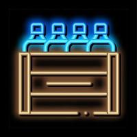 box with bottles of milk neon glow icon illustration vector