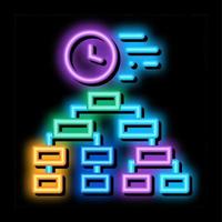 time algorithm neon glow icon illustration vector