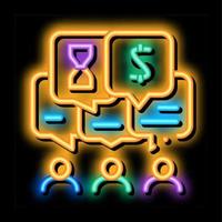 different values of people neon glow icon illustration vector