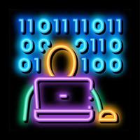 binary code neon glow icon illustration vector