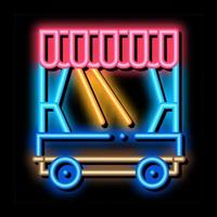 mobile puppet theater neon glow icon illustration vector