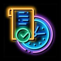 temporary document neon glow icon illustration vector