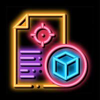 parcel delivery document neon glow icon illustration vector