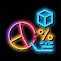 parcel percentage chart neon glow icon illustration vector