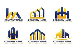 Construction Company Logo Set vector