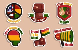 Black History Month Sticker Set Collection vector