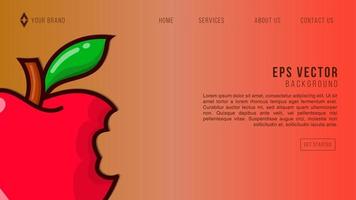 Web abstract background template with fresh red apple vector