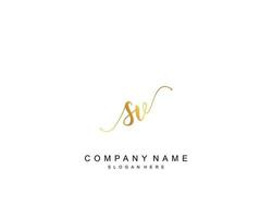 Initial SV beauty monogram and elegant logo design, handwriting logo of initial signature, wedding, fashion, floral and botanical with creative template. vector