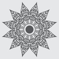 Easy Mandala Flower, Black Geometric patten, coloring page on white background.Easy Mandala, Mandala flower coloring on white background vector