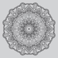 flor de mandala fácil, patrón geométrico negro, página para colorear sobre fondo blanco.mandala fácil, flor de mandala para colorear sobre fondo blanco vector