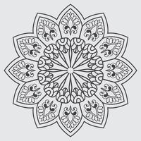 Easy Mandala Flower, Black Geometric patten, coloring page on white background.Easy Mandala, Mandala flower coloring on white background vector
