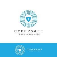 Creative technology digital cyber security logo template design with modern shield and key protection concept. Logo for business, digital and technology. vector