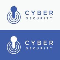 diseño de plantilla de logotipo de seguridad cibernética digital de tecnología creativa con escudo moderno y concepto de protección de clave. logo para negocios, digital y tecnología. vector