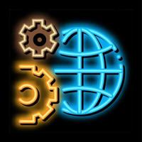 solving planet problems neon glow icon illustration vector