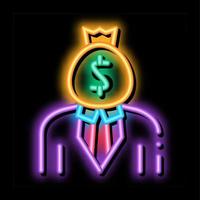 investor neon glow icon illustration vector