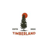 Pine tree logo vector illustration design template, vintage pine tree logo vector design template, vector illustration for outdoor logo