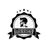 barbería logo vector plantilla v6