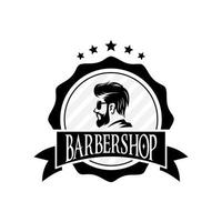 barbería logo vector plantilla v8