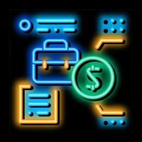 salary for work neon glow icon illustration vector