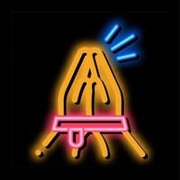 tied hands asking for help neon glow icon illustration vector