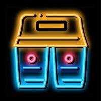 taking out two coffee neon glow icon illustration vector