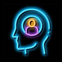 thought of one person neon glow icon illustration vector