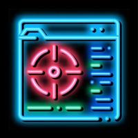 target to specific folder neon glow icon illustration vector