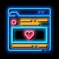 favorite info folder neon glow icon illustration vector