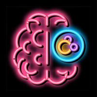 human brain neon glow icon illustration vector