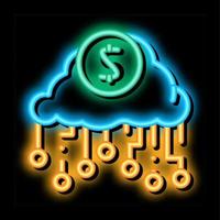 cash cloud neon glow icon illustration vector