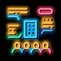 discussion of modeling house neon glow icon illustration vector