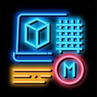 modeling of building materials neon glow icon illustration vector