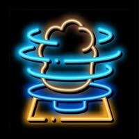 pottery making process neon glow icon illustration vector