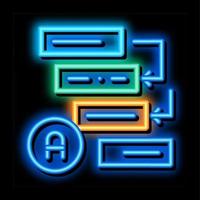 graphical automatic algorithm neon glow icon illustration vector