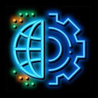 automated internet settings neon glow icon illustration vector