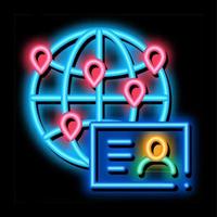 Traveler Business Card neon glow icon illustration vector