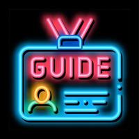 Badge Guide neon glow icon illustration vector