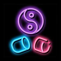 Yin Yang Capsule neon glow icon illustration vector