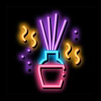ilustración de icono de brillo de neón de palos de aroma vector