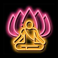 Shaman of Meditation neon glow icon illustration vector