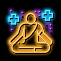 Yoga Men for Healing neon glow icon illustration vector