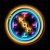 el reloj muestra la ilustración del icono de brillo de neón de tiempo vector