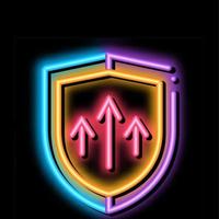 increased protection neon glow icon illustration vector