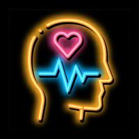 Effect on Brain neon glow icon illustration vector