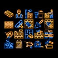 Bricklayer Industry neon glow icon illustration vector