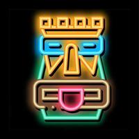 Aztec Totem neon glow icon illustration vector