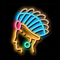 Aztec Headdress neon glow icon illustration vector