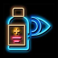 Glaucoma Medicine Vial neon glow icon illustration vector