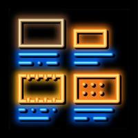 Brick Types Sizes neon glow icon illustration vector